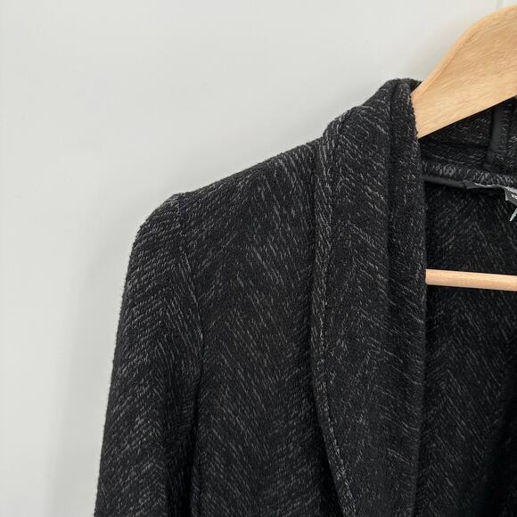 EILEEN FISHER Black & Grey Herringbone Wool Blend Blazer Jacket // XS - Picture 3 of 9